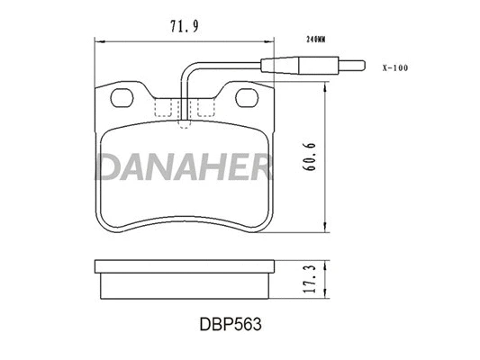 DBP563 DANAHER Комплект тормозных колодок, дисковый тормоз (фото 1)