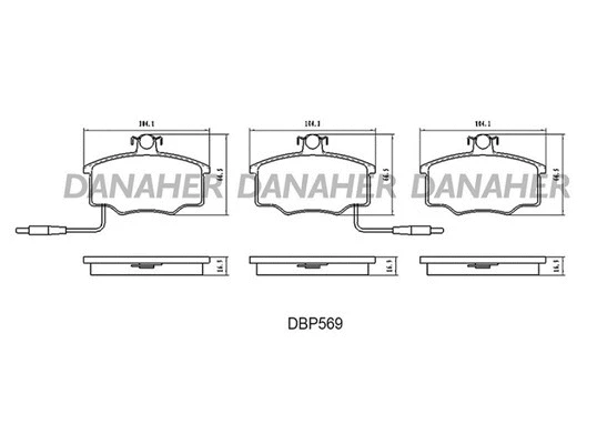 DBP569 DANAHER Комплект тормозных колодок, дисковый тормоз (фото 1)