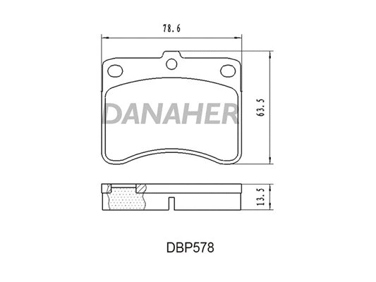 DBP578 DANAHER Комплект тормозных колодок, дисковый тормоз (фото 1)