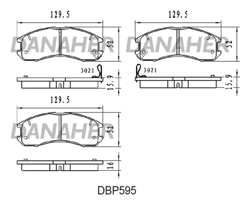 DBP595 DANAHER Комплект тормозных колодок, дисковый тормоз (фото 1)
