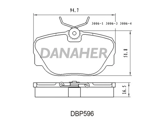 DBP596 DANAHER Комплект тормозных колодок, дисковый тормоз (фото 1)