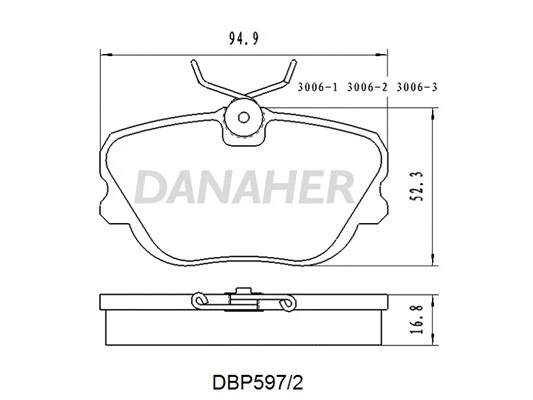 DBP597/2 DANAHER Комплект тормозных колодок, дисковый тормоз (фото 1)