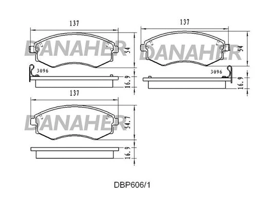 DBP606/1 DANAHER Комплект тормозных колодок, дисковый тормоз (фото 1)