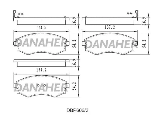 DBP606/2 DANAHER Комплект тормозных колодок, дисковый тормоз (фото 1)