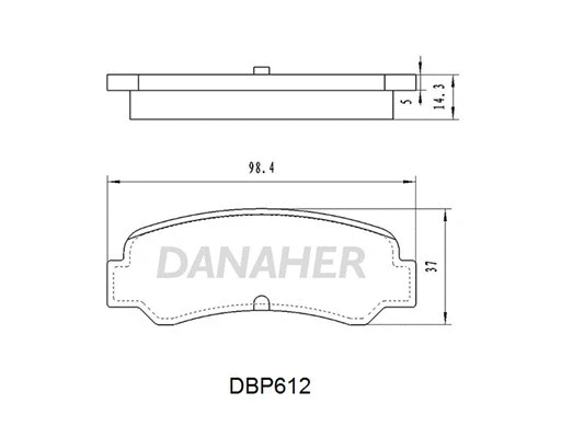 DBP612 DANAHER Комплект тормозных колодок, дисковый тормоз (фото 1)
