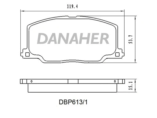 DBP613/1 DANAHER Комплект тормозных колодок, дисковый тормоз (фото 1)