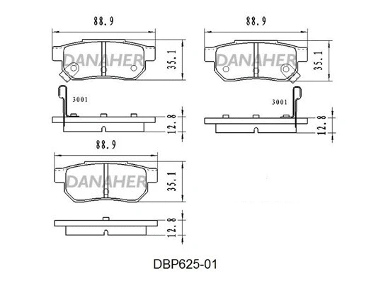 DBP625-01 DANAHER Комплект тормозных колодок, дисковый тормоз (фото 1)