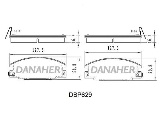 DBP629 DANAHER Комплект тормозных колодок, дисковый тормоз (фото 1)