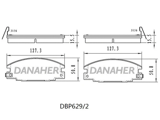 DBP629/2 DANAHER Комплект тормозных колодок, дисковый тормоз (фото 1)