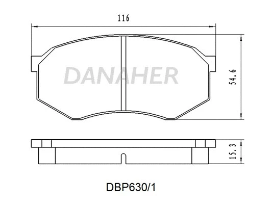 DBP630/1 DANAHER Комплект тормозных колодок, дисковый тормоз (фото 1)