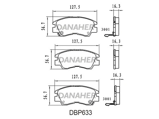 DBP633 DANAHER Комплект тормозных колодок, дисковый тормоз (фото 1)