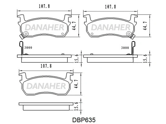 DBP635 DANAHER Комплект тормозных колодок, дисковый тормоз (фото 1)