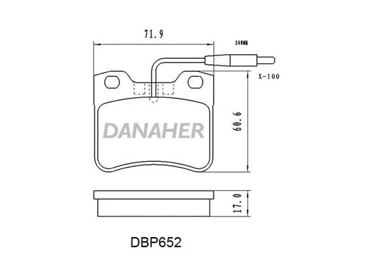 DBP652 DANAHER Комплект тормозных колодок, дисковый тормоз (фото 1)