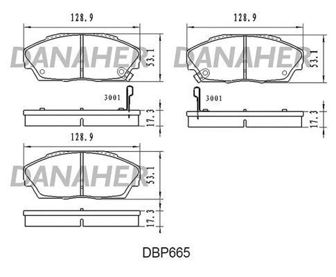 DBP665 DANAHER Комплект тормозных колодок, дисковый тормоз (фото 1)