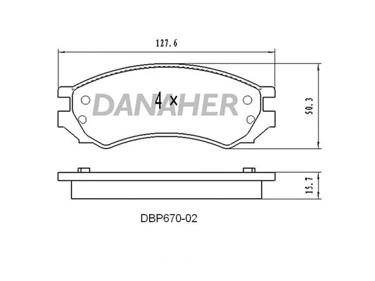 DBP670-02 DANAHER Комплект тормозных колодок, дисковый тормоз (фото 1)