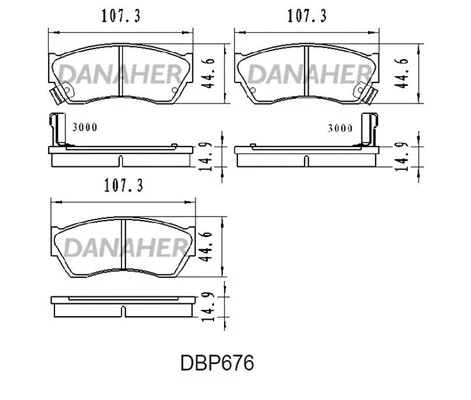 DBP676 DANAHER Комплект тормозных колодок, дисковый тормоз (фото 1)