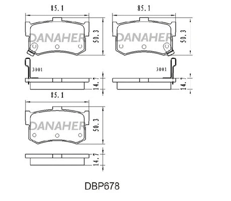 DBP678 DANAHER Комплект тормозных колодок, дисковый тормоз (фото 1)