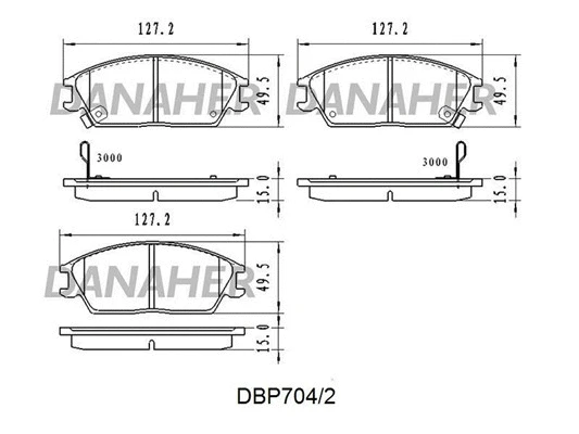 DBP704/2 DANAHER Комплект тормозных колодок, дисковый тормоз (фото 1)