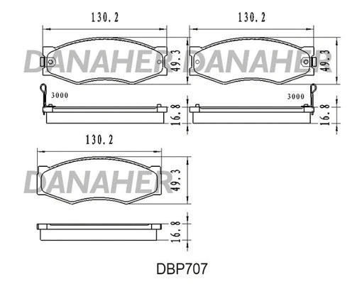 DBP707 DANAHER Комплект тормозных колодок, дисковый тормоз (фото 1)