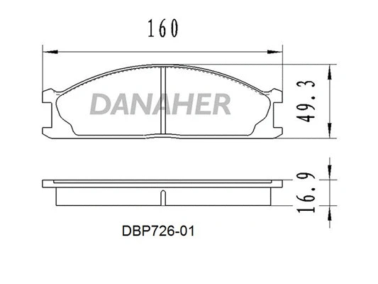 DBP726-01 DANAHER Комплект тормозных колодок, дисковый тормоз (фото 1)