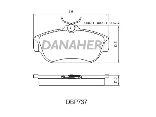 DBP737 DANAHER Комплект тормозных колодок, дисковый тормоз (фото 1)