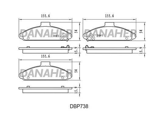 DBP738 DANAHER Комплект тормозных колодок, дисковый тормоз (фото 1)