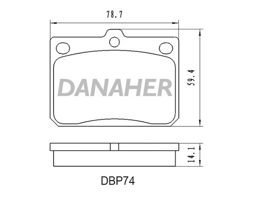 DBP74 DANAHER Комплект тормозных колодок, дисковый тормоз (фото 1)