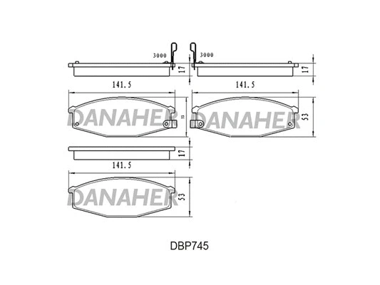 DBP745 DANAHER Комплект тормозных колодок, дисковый тормоз (фото 1)