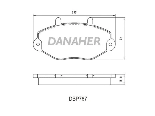 DBP767 DANAHER Комплект тормозных колодок, дисковый тормоз (фото 1)