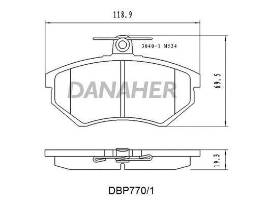 DBP770/1 DANAHER Комплект тормозных колодок, дисковый тормоз (фото 1)