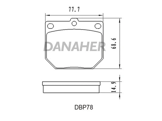 DBP78 DANAHER Комплект тормозных колодок, дисковый тормоз (фото 1)