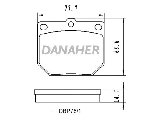 DBP78/1 DANAHER Комплект тормозных колодок, дисковый тормоз (фото 1)