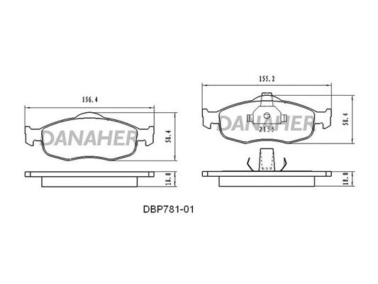 DBP781-01 DANAHER Комплект тормозных колодок, дисковый тормоз (фото 1)