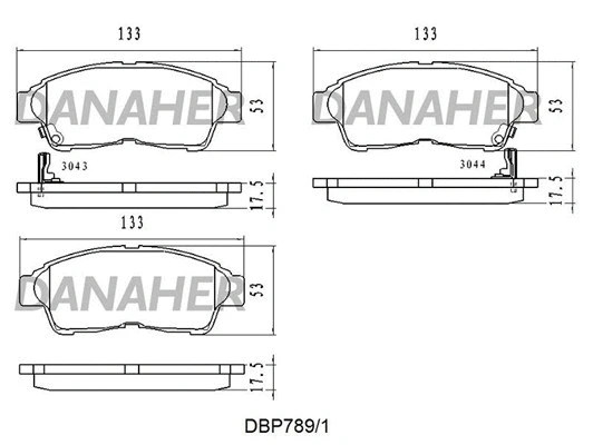 DBP789/1 DANAHER Комплект тормозных колодок, дисковый тормоз (фото 1)