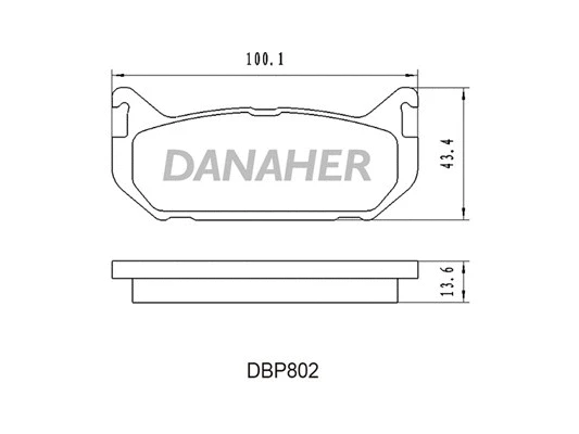 DBP802 DANAHER Комплект тормозных колодок, дисковый тормоз (фото 1)