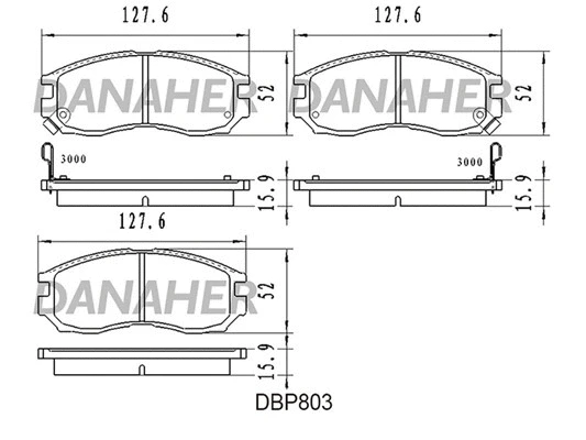 DBP803 DANAHER Комплект тормозных колодок, дисковый тормоз (фото 1)