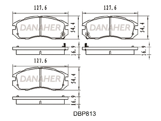 DBP813 DANAHER Комплект тормозных колодок, дисковый тормоз (фото 1)