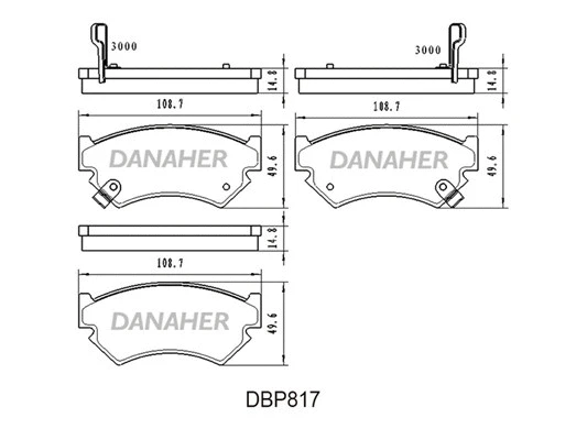 DBP817 DANAHER Комплект тормозных колодок, дисковый тормоз (фото 1)