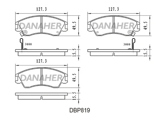 DBP819 DANAHER Комплект тормозных колодок, дисковый тормоз (фото 1)