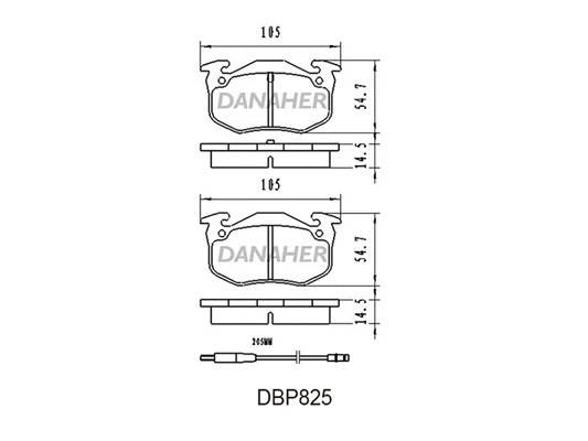 DBP825 DANAHER Комплект тормозных колодок, дисковый тормоз (фото 1)