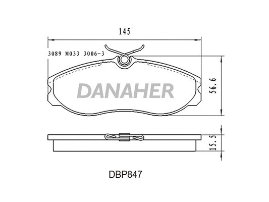 DBP847 DANAHER Комплект тормозных колодок, дисковый тормоз (фото 1)