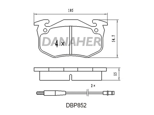 DBP852 DANAHER Комплект тормозных колодок, дисковый тормоз (фото 1)