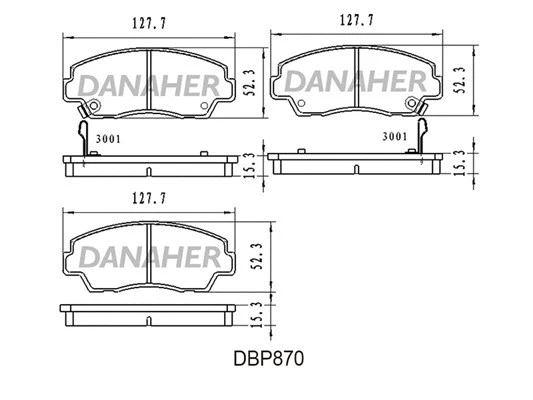 DBP870 DANAHER Комплект тормозных колодок, дисковый тормоз (фото 1)