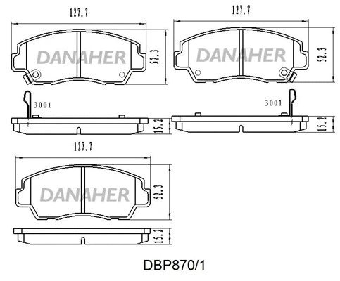 DBP870/1 DANAHER Комплект тормозных колодок, дисковый тормоз (фото 1)