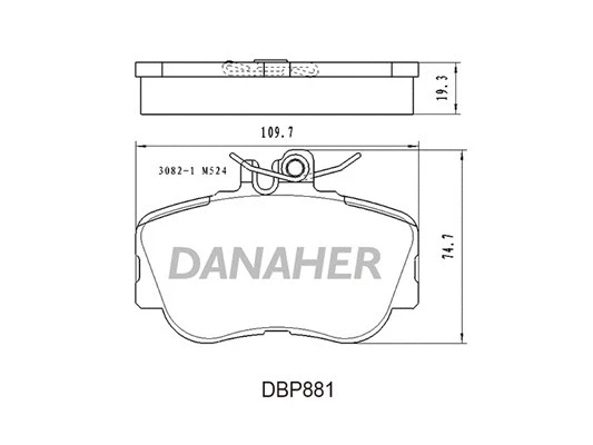 DBP881 DANAHER Комплект тормозных колодок, дисковый тормоз (фото 1)