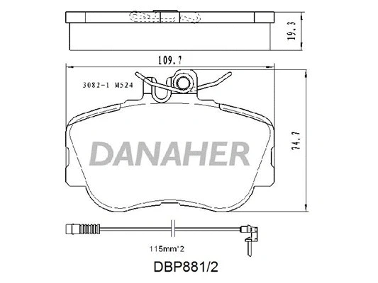 DBP881/2 DANAHER Комплект тормозных колодок, дисковый тормоз (фото 1)
