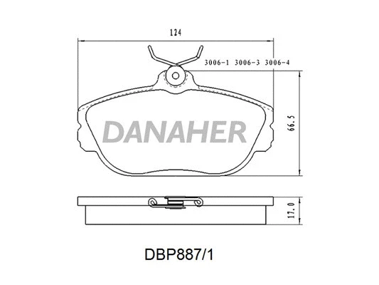 DBP887/1 DANAHER Комплект тормозных колодок, дисковый тормоз (фото 1)