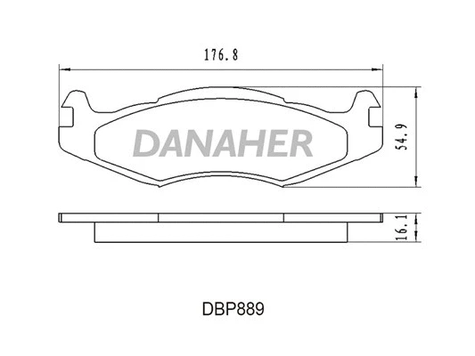 DBP889 DANAHER Комплект тормозных колодок, дисковый тормоз (фото 1)