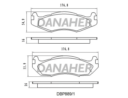 DBP889/1 DANAHER Комплект тормозных колодок, дисковый тормоз (фото 1)