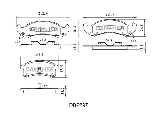 DBP897 DANAHER Комплект тормозных колодок, дисковый тормоз (фото 1)